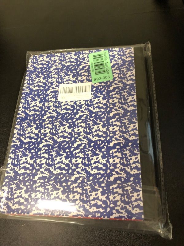 Photo 2 of Composition Notebook 2 Pack 9-3/4 x 7-1/2 Inches, Wide Ruled Lined Paper 100 Sheets, Red & Blue Marbled Cover Composition Book Bulk, Writing Notebook School Supplies for Primary & College Students