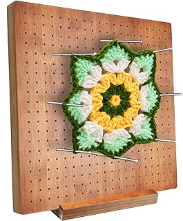 Photo 1 of 11.8 Inches Bamboo Wooden Board for Knitting Crochet and Granny Squares Blocking Board for Knitting and Crochet Projects Handcrafted Knitting Stainless Steel Pins Gift for Knitting Lover Walnut https://a.co/d/858etlj