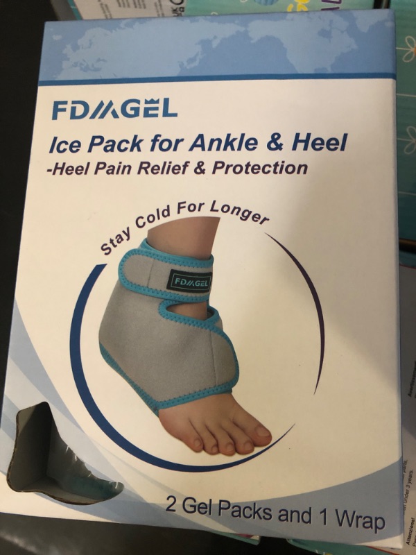 Photo 2 of Ankle Ice Pack Wrap for Injuries Reusable, Hot Cold Compression Therapy, Foot Ice Pack with 2 Cold Gel Packs for Relief Sports Injury,Sprained Ankles and Heels,Plantar Fasciitis,Achilles Tendonitis For Ankle