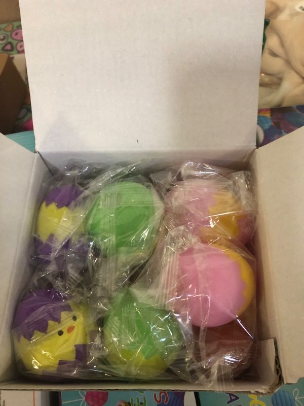 Photo 2 of Easter Eggs Squishy Toys - 12 PCS Chicks Easter Eggs Stress Ball Easter Basket Stuffers Fillers, Sparkles Squeeze Toys Easter Eggs Hunt Party Favors for Kids Boys Girls https://a.co/d/daHd7Hd