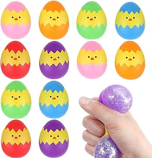 Photo 1 of Easter Eggs Squishy Toys - 12 PCS Chicks Easter Eggs Stress Ball Easter Basket Stuffers Fillers, Sparkles Squeeze Toys Easter Eggs Hunt Party Favors for Kids Boys Girls https://a.co/d/daHd7Hd
