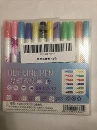 Photo 1 of 12 Color Card Writing Drawing Outline Pen Highlighter Marker Pens 2mm
