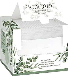 Photo 1 of WOWOTEX Disposable Face Towel Biodegradable Large Dry Wipes 60 Count/Box Extra Thick Soft Clean Facial Towels for Sensitive Skin, Makeup Removing, Cleansing, Nursing, Travel, 10×12 Inches