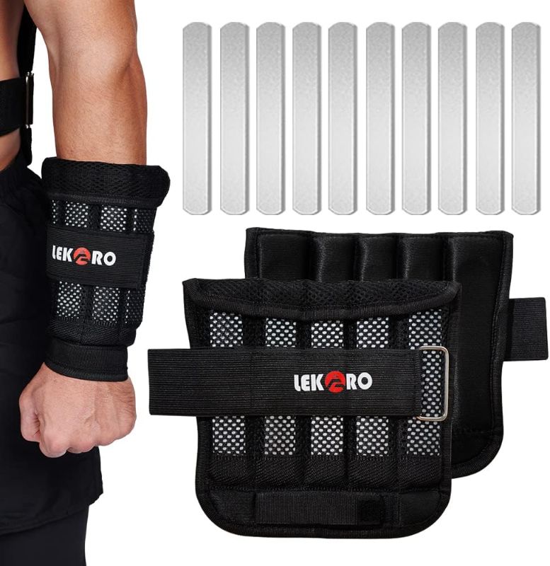 Photo 1 of 2 Pack Adjustable Wrist Weights, Removable Wrist and Ankle Weights for Men and Women, for Fitness, Walking, Jogging, Workout, Running
