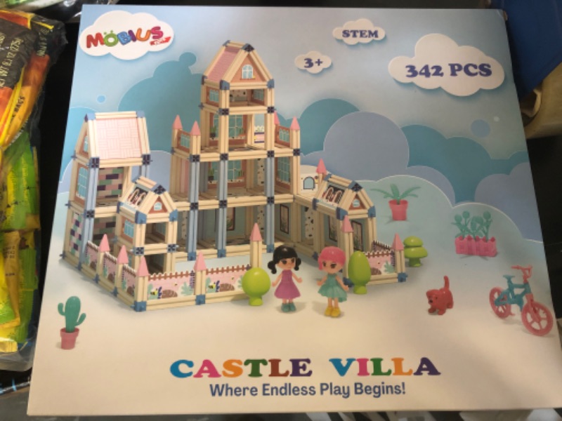 Photo 2 of 342-Piece 3D Princess Castle Villa Doll House Building Toy Set - STEM Montessori DIY Building Blocks Toys - Dollhouse for Girls Age 5 6 7 8 Year Old, LED Lights, ABS Plastic, Creative Kids Gift 342-Pcs Playset