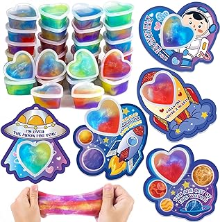 Photo 1 of 30 Pack Galaxy Slime Hearts, Valentines Day Gifts Cards for Kids Classroom Exchange Prize, Valentine's Party Favors for Boys Girls, Valentine's Greeting Cards, Valentine Exchange Gifts https://a.co/d/fXfrVCn
