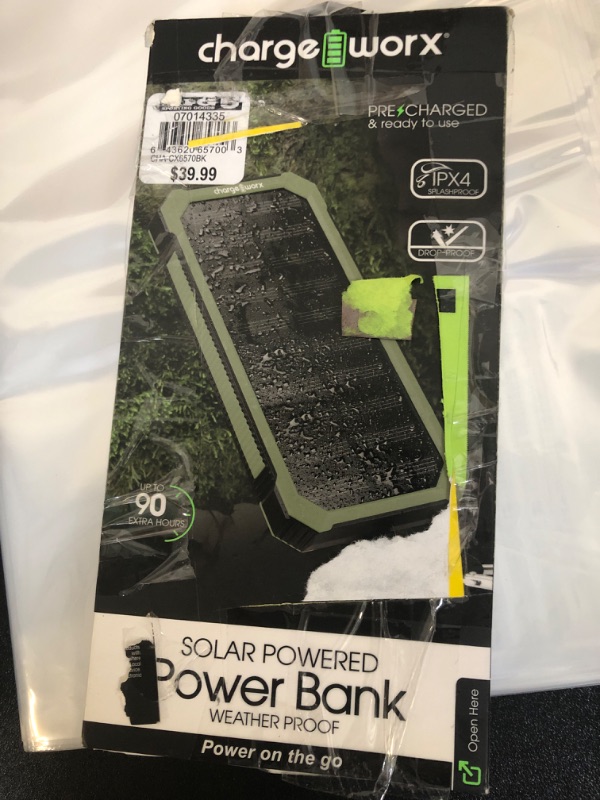 Photo 2 of 15,000mAh Solar Powered Waterproof Power Bank for USB Compatible Devices