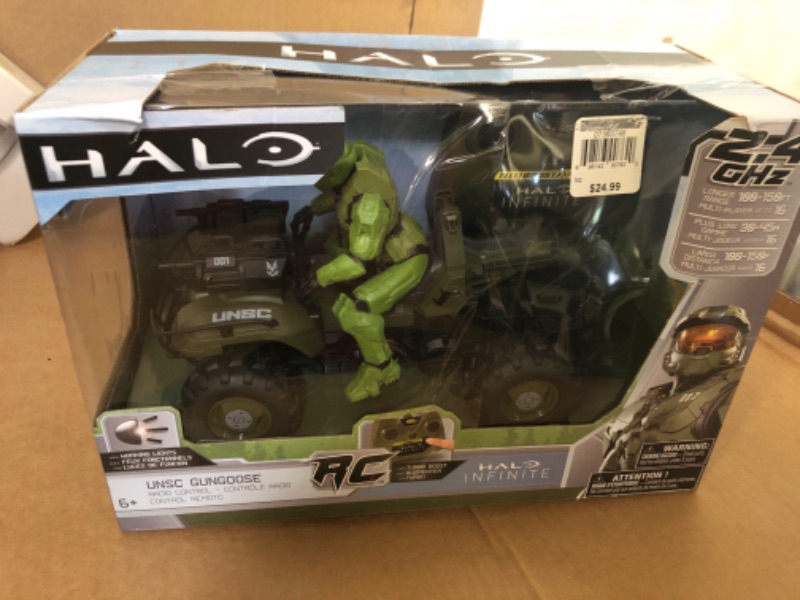 Photo 1 of NKOK Halo Infinite: Gungoose & Master Chief 2.4 GHz Radio Control - W/Turbo Boost, Gungoose Vehicle W/Master Chief (762), Working Lights, Battery Powered, Officially Licensed, Ages 6+