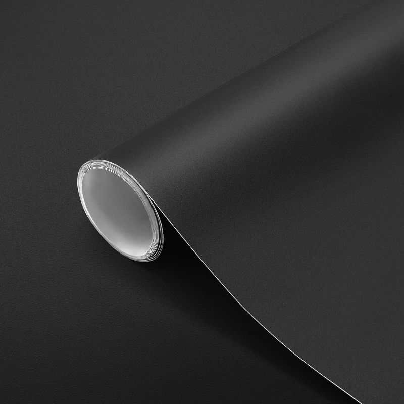 Photo 1 of  Homease Solid Black Wallpaper 24 x 196 inch 
