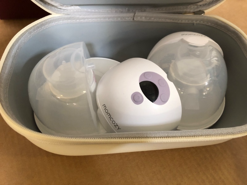 Photo 3 of Momcozy Breast Pump Hands Free M5, Wearable Breast Pump of Baby Mouth Double-Sealed Flange with 3 Modes & 9 Levels, Electric Breast Pump Portable - 24mm, 2 Pack Lilac 2 Count Lilac