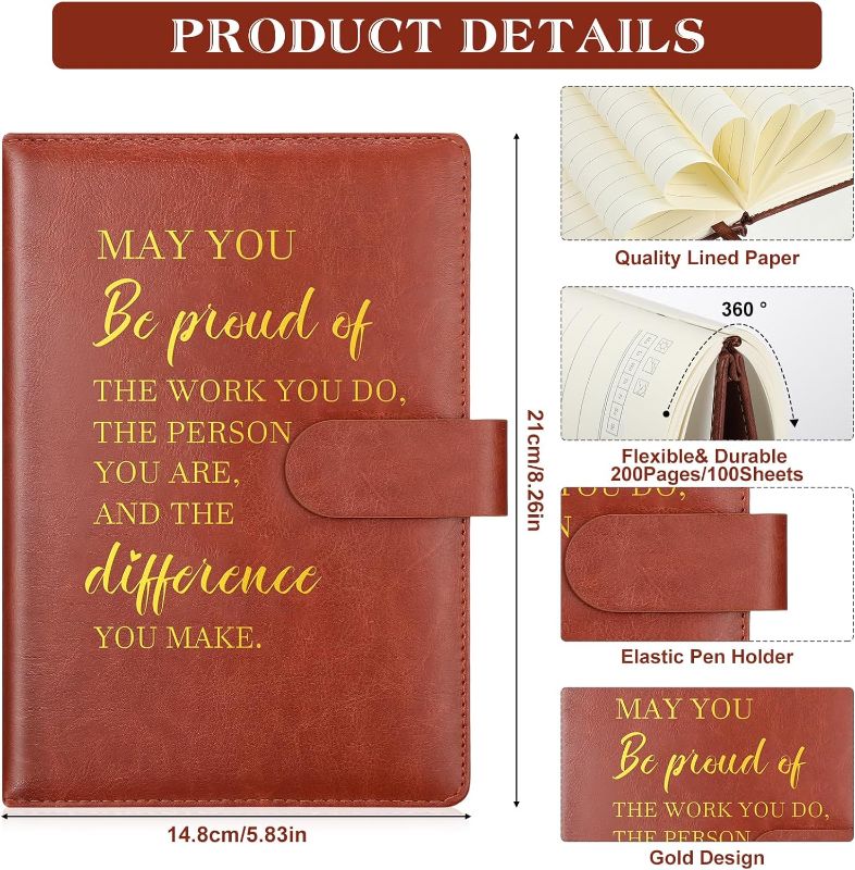 Photo 2 of 10 Pcs Thank You Gifts Inspirational Notebooks Bulk May You Proud of the Work You Do A5 Leather Journals Notebook Employee Appreciation Gifts for Student Teacher Back to School Gifts
