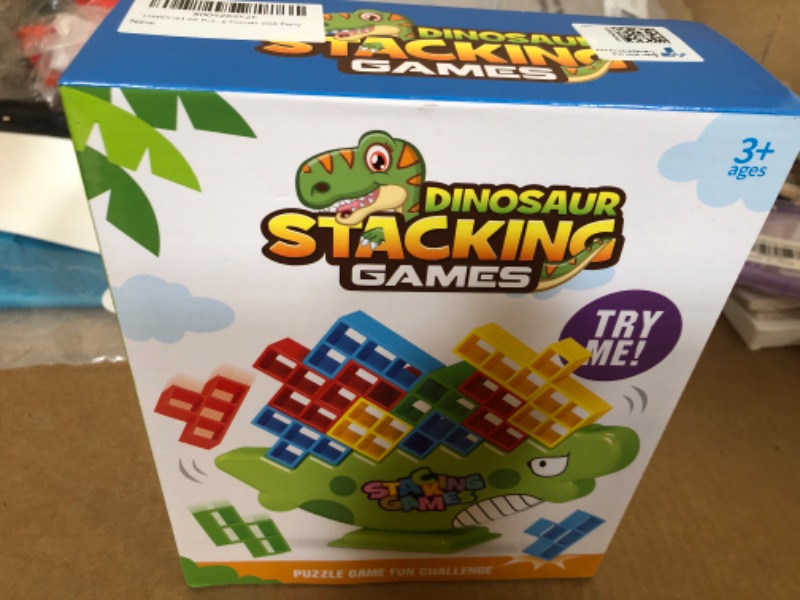 Photo 2 of 48 PCS Tetra Tower Game, Tetra Tower Balance Stacking Blocks Game, Dinosaur Balance Stacking Team Building Blocks Toy, Team Building Blocks Board Game
