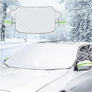 Photo 1 of EcoNour Car Windshield Winter Cover for Ice and Snow - PEVA Fabric Four-Layered Frost Cover with Magnetic Edges -Thickened Snow Cover - Fits Most Cars SUVs,CRV, Van, Sedan - Standard (69 x 48 inches)