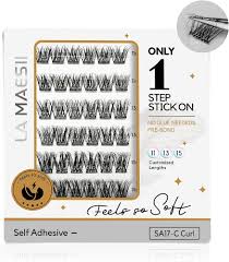 Photo 1 of Self Adhesive Eyelashes No GLue Lash Clusters Wispy Lashes, Press On Lashes C Curl DIY Lash Extension Only 1 Step, No Sticky Residue, Easy to Apply,36pcs(SA17 C Curl,11-15mm)
