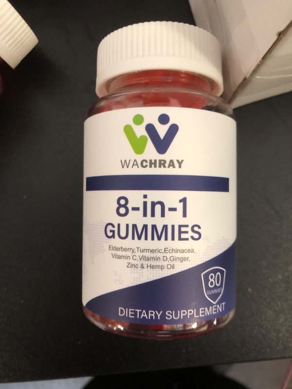 Photo 1 of 8 in 1 Immune Support Gummies Supplement for Adults & Kids - Immune Booster with Elderberry, Zinc, Vitamin C, Vitamin D, Echinacea, Ginger, Turmeric, Hemp Oil - Immunity Defense Vitamins Gummy
