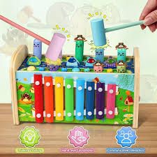 Photo 1 of Montessori Toys for 1 Year Old, 7 in 1 Interactive Hammer Pounding Toys - Parent-child Interactive Pounding Game, Portable Early Education Game for Kids and Adults
