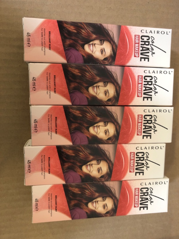 Photo 2 of 5pcs--Clairol Color Crave Temporary Hair Color Makeup, Brilliant Ruby Hair Color, 