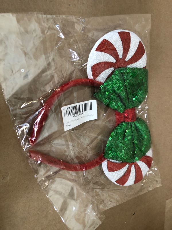 Photo 2 of CLGIFT Christmas Red Peppermint Candy Minnie Ears