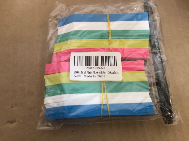 Photo 1 of 200Pcs 4 inch Plastic Plant Labels for Seedling Waterproof Plant Markers Tags, Garden Labels Pot with Pen (Colourful)…
