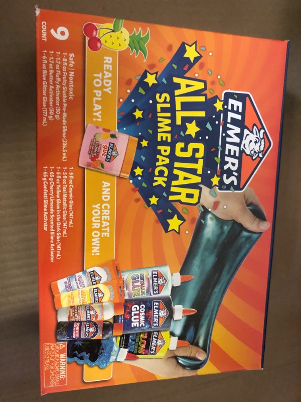 Photo 2 of Elmer's All-Star Slime Kit, Includes Liquid Glue, Slime Activator, and Premade Slime, 9 Count