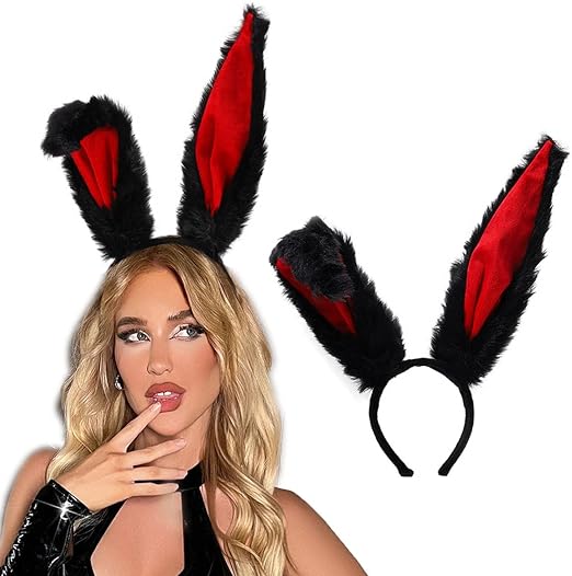 Photo 1 of 1pc---Bunny Ears Headbands Furry Rabbit Ear Headband Party Prom Cosplay Headwear Costume Hair Accessories for Women
