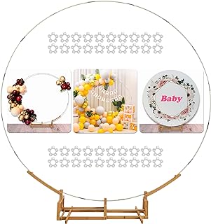 Photo 1 of 6.3Ft Round Balloon Arch Kit,Light-Duty Circle Balloon Arch Stand with Bamboo Frame Base,Large Round Backdrop Stand for Wedding Birthday Baby Shower Halloween Party Arch Decorations https://a.co/d/bxfhV2N