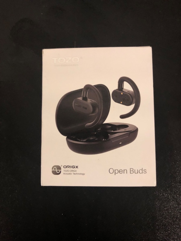 Photo 2 of TOZO OpenBuds Lightweight True Open Ear Wireless Earbuds with Multi-Angle Adjustment, Bluetooth 5.3 Headphones with Dual-Axis Design for Long-Lasting Comfort, Crystal-Clear Calls for Driving, Black
