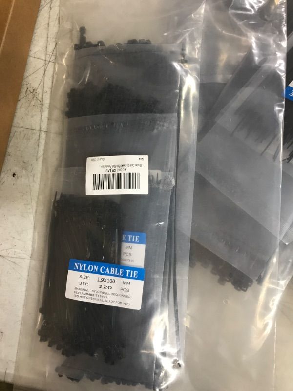 Photo 1 of Cable Zip Ties,480 Pack Black Assorted Sizes 10+8+6 Inch,Multi-Purpose Self-Locking Nylon Cable Cord Management,Plastic Wire Ties for Home,Garden,Office,Travel and Workshop