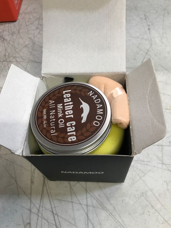 Photo 2 of NADAMOO Dark Brown Leather Recoloring Balm with Mink Oil Leather Conditioner, Leather Repair Kits for Couches, Restoration Cream Scratch Repair Leather Dye for Vinyl Furniture Car Seat, Sofa, Shoes