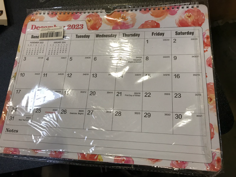 Photo 2 of Ymumuda Wall Calendar 2024-14 Monthly from DEC. 2023 to JAN. 2025, 14" x 11", 2024 Desk/Wall Calendar with Monthly Views& Unruled Blocks, Easy Organizing for Annual Work, Floral 03