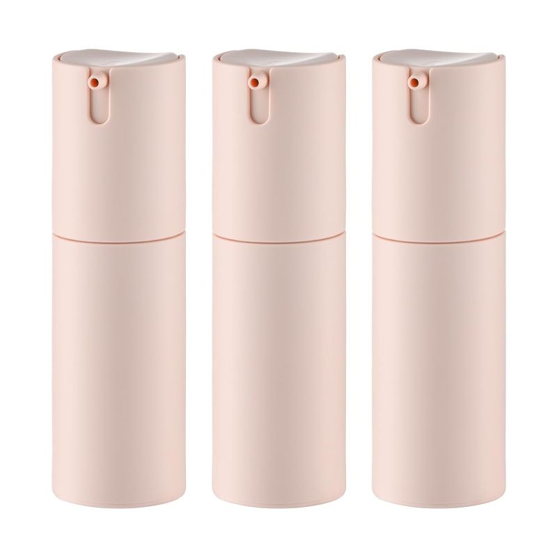 Photo 1 of 1 oz Airless Pump Bottles, Travel Lotion Container, Skincare Containers for Moisturizer(Plastic, Pink Matte, 3Pcs)
