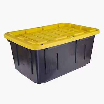 Photo 1 of ****PACK OF TWO NON-REFUNDABLE****
Project Source Commander Large 27-Gallons (108-Quart) Black Heavy Duty Tote with Standard Snap Lid
