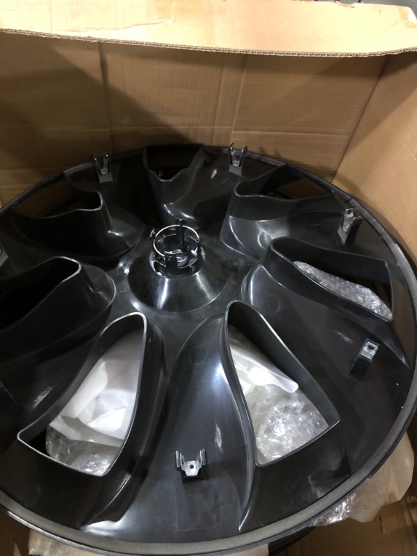 Photo 2 of Klutchtech Tesla Model Y Hubcaps - 19 Inch Gemini Wheel Covers Replacement Tesla Wheel Caps 19'' Überturbine Wheel Hub Caps Compatible with Tesla Model Y Accessories 2021-2023 (Matte Black - 4 Pack)