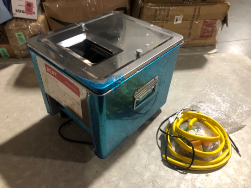 Photo 4 of ***HEAVILY USED - BENT AND SCRATCHED LIKELY MISSING PARTS - UNABLE TO VERIFY FUNCTIONALITY - NO PACKAGING***
Newhai 850W Meat Cutter Cutting Machine 15mm Electric Meat Slicer Shredded Machine Stainless Steel 330lb/h for Boneless Pork Chicken Fish for Fami