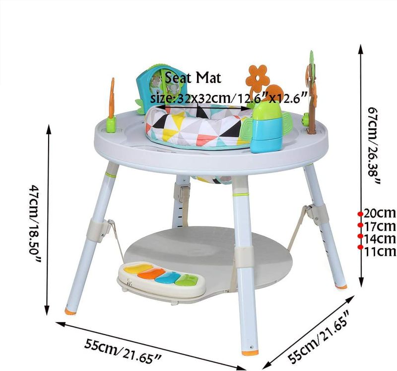 Photo 3 of (NON-REFUNDABLE) Poit 3 in 1 Baby Activity Center Meets The Needs of Babies at Different Stages of Growth, Activity Center for Baby Equipped with a Footstep Music pad to Stimulate Babies' Interest. 4M+ White