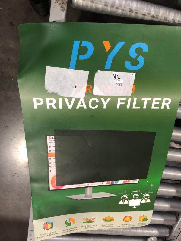 Photo 2 of PYS 31.5 Inch Privacy Screen for 16:9 Widescreen Computer Monitor - Easy Removable Screen Filter Shield - Anti Glare & Blue Light - Anti Scratch Protector Film for Data Security 31.5 Inch (Diagonal) - 16:9 Aspect Ratio