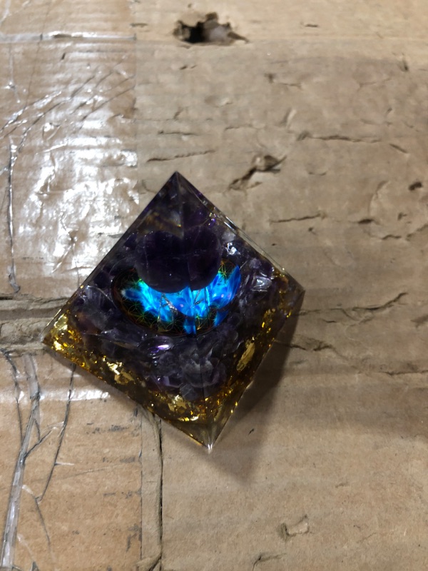 Photo 2 of ***BUNDLE PACK OF 2 NON REFUNDABLE***
MXiiXM Handmade Orgone Pyramid for Positive Energy, Amethyst Crystal Sphere Pyramid,  (Yuga)