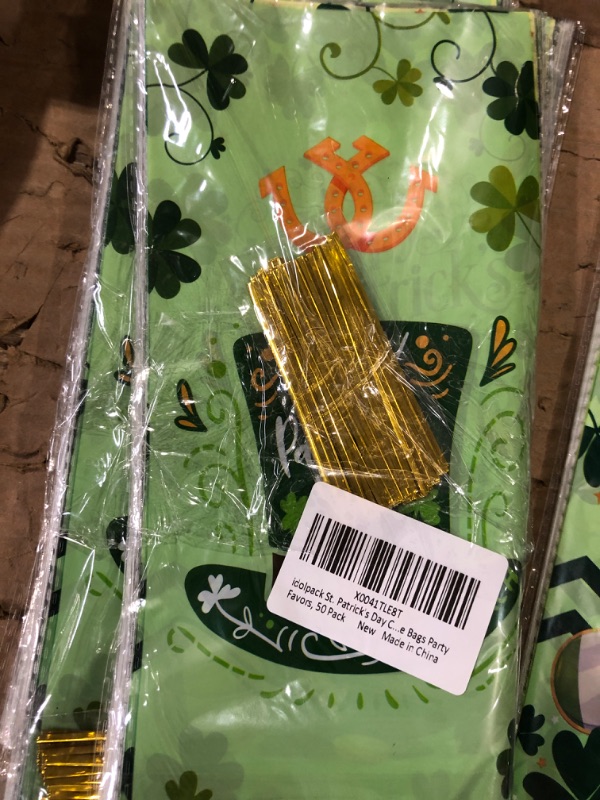 Photo 2 of ***BUNDLE PACK OF 4 NON REFUNDABLE**
50 Pcs St. Patrick's Day Cellophane Bags, 5 x 10.5 Inches Treat Bags Irish Lucky Bags 