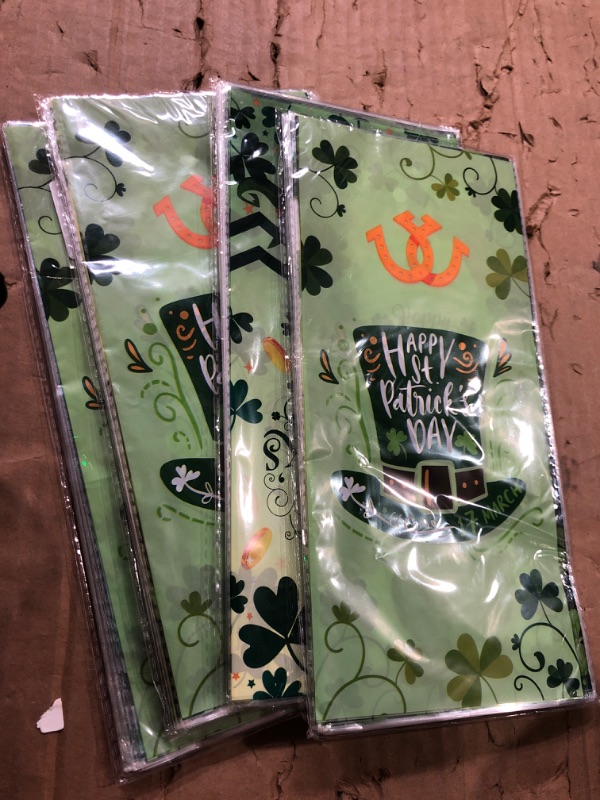 Photo 2 of **BUNDLE PACK OF 4 NON REFUNDABLE**
50 Pcs St. Patrick's Day Cellophane Bags, 5 x 10.5 Inches Treat Bags Irish Lucky Bags  Supplies(B) St. Patrick - B