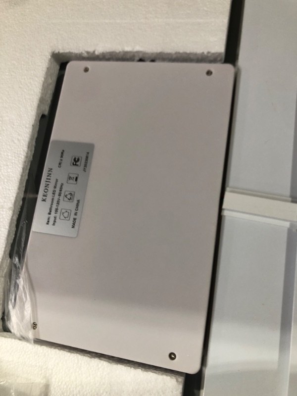 Photo 1 of Keonjinn 36 x 36 Inch LED Bathroom Mirror, LED Vanity Mirror with Lights, Wall Mounted Anti-Fog Memory Dimmable Brightness Front Light Makeup Mirrors, IP54 Waterproof CRI 90+(Horizontal or Vertical) Classic Silver 36x36