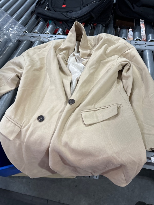 Photo 2 of **READ NOTES**FSHAOES Women's Wool Blend Pea Coats Jackets XL Notched Lapel Single Breasted Overcoats Mid Length Casual Outerwear XL #1 Beige