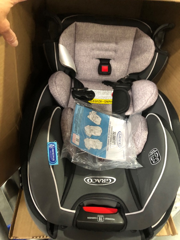 Photo 2 of Graco SlimFit 3-in-1 Convertible Car Seat, Ultra-Space-Saving Design, Darcie, Suitable for Rear and Forward-Facing, Highback Booster Seat with 10-Position...