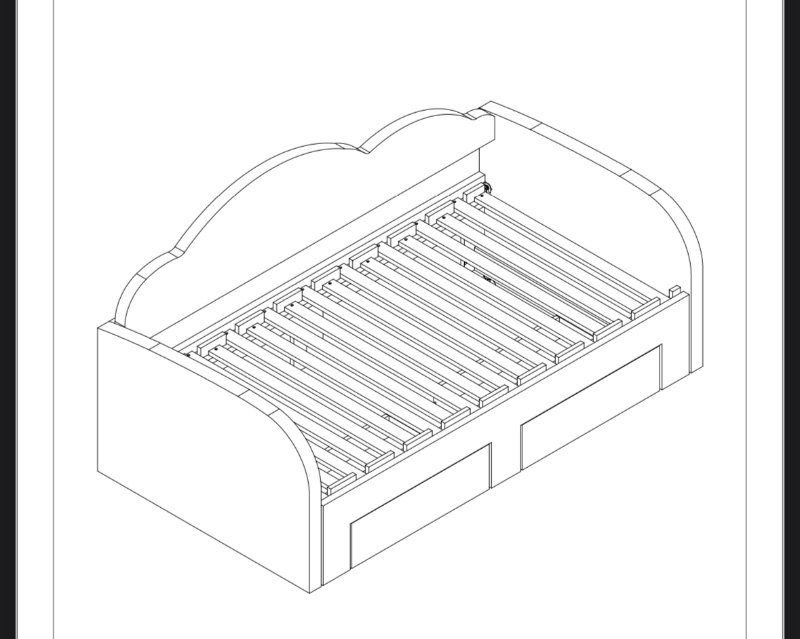 Photo 1 of **BOX 2 OF 2 ONLY** NON-REFUNDABLE READ NOTES**Merax Twin Size Upholstered Daybed Bedframe with Cloud-Shaped Backrest,Trundle and 2 Drawers,Grey