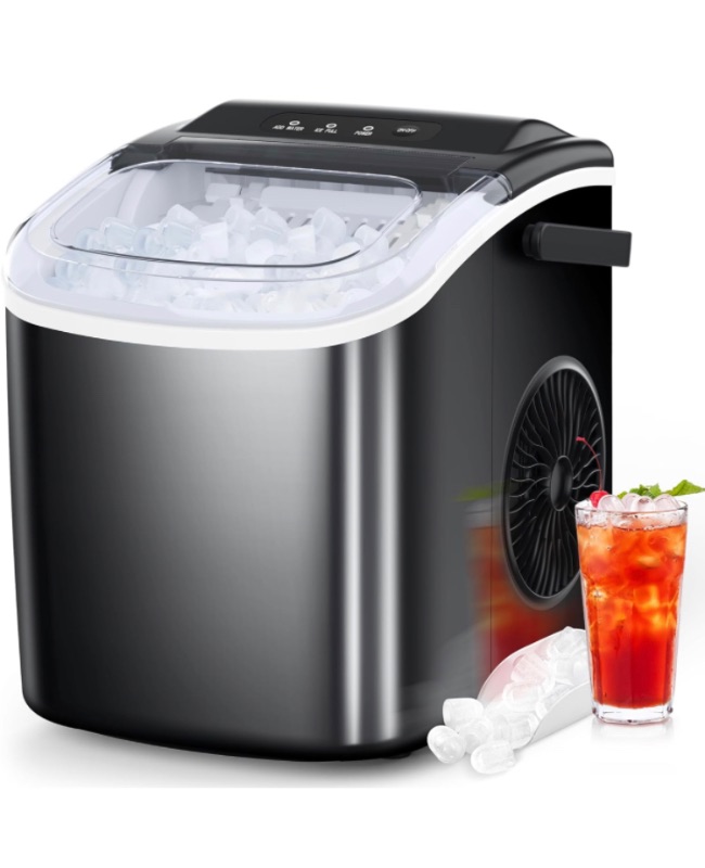 Photo 1 of *SEE NOTES* COWSAR Ice Maker Countertop, Portable Ice Machine with Self-Cleaning, 26.5lbs/24Hrs, 9 Bullet Ice Cubes in 6 Mins, Ice Basket and Scoop, Ideal for Home, Kitchen, Bar, Camping