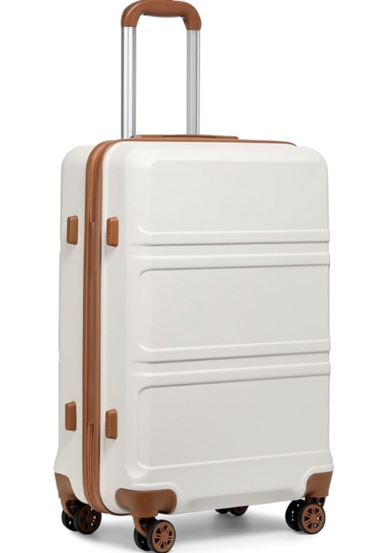 Photo 1 of *SEE NOTES* Kono 20'' Carry on Luggage Lightweight with Spinner Wheel TSA Lock Hardside Luggage Airline Approved Carry on Suitcase Cream White