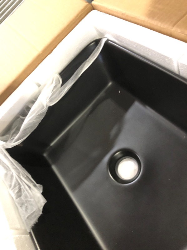 Photo 1 of Rectangle Vessel Sink Black - Lordear 19"x15"