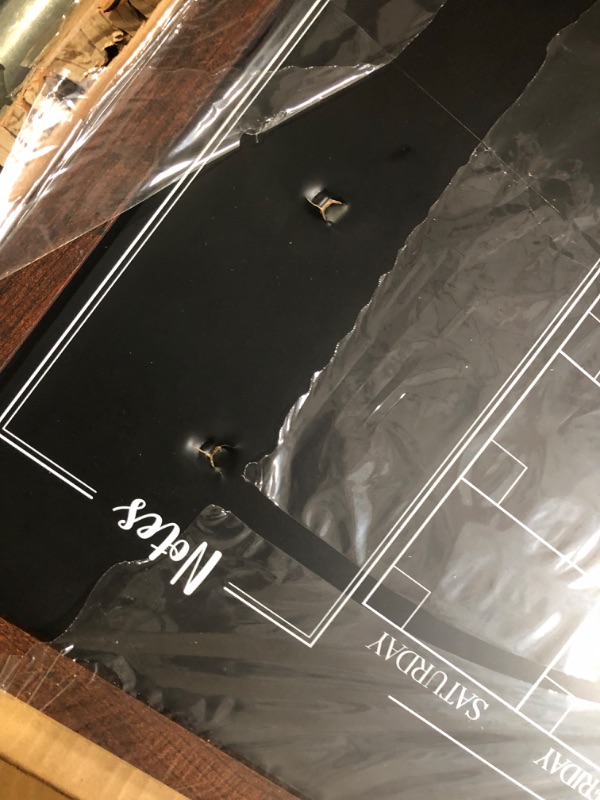 Photo 2 of ***DAMAGE TO CHALKBOARD SURFACE*PICTURED*** 
4 THOUGHT Chalkboard Calendar and Cork Board Combo, 24" x 36"