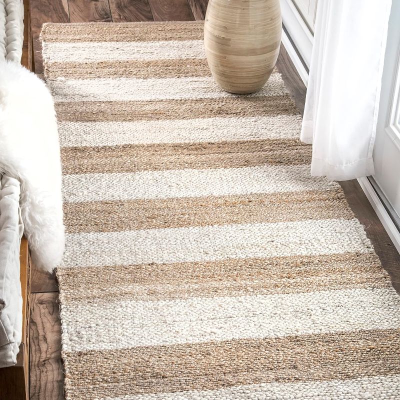 Photo 1 of *** STOCK PHOTO FOR REFERENCE ONLY *** nuLOOM Alisia Flatweave Striped Jute Runner Rug