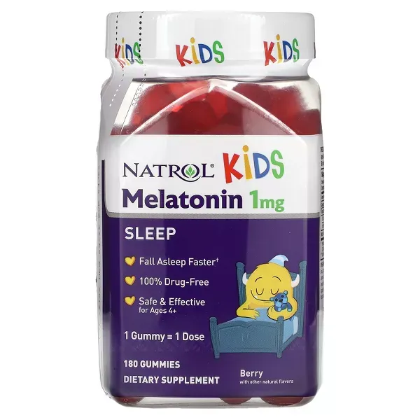 Photo 1 of 4/25 NON REFUNDABLE Natrol Kids Melatonin 1mg, Dietary Supplement for Restful Sleep, 180 Berry-Flavored Gummies, 180 Day Supply 180.0 Servings (Pack of 1) Melatonin