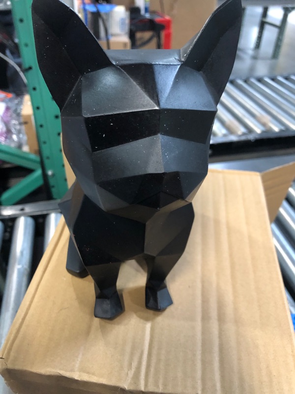 Photo 3 of ***SIMILAR TO STOCK PHOTO***Cute Black Dog Statue Geometric Abstraction Bulldog Animal Sculpture for Home Décor Modern Decorations Gifts for Living Room, Bedroom, Shelf, Office